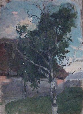 Paul Raud Etude with a birch China oil painting art